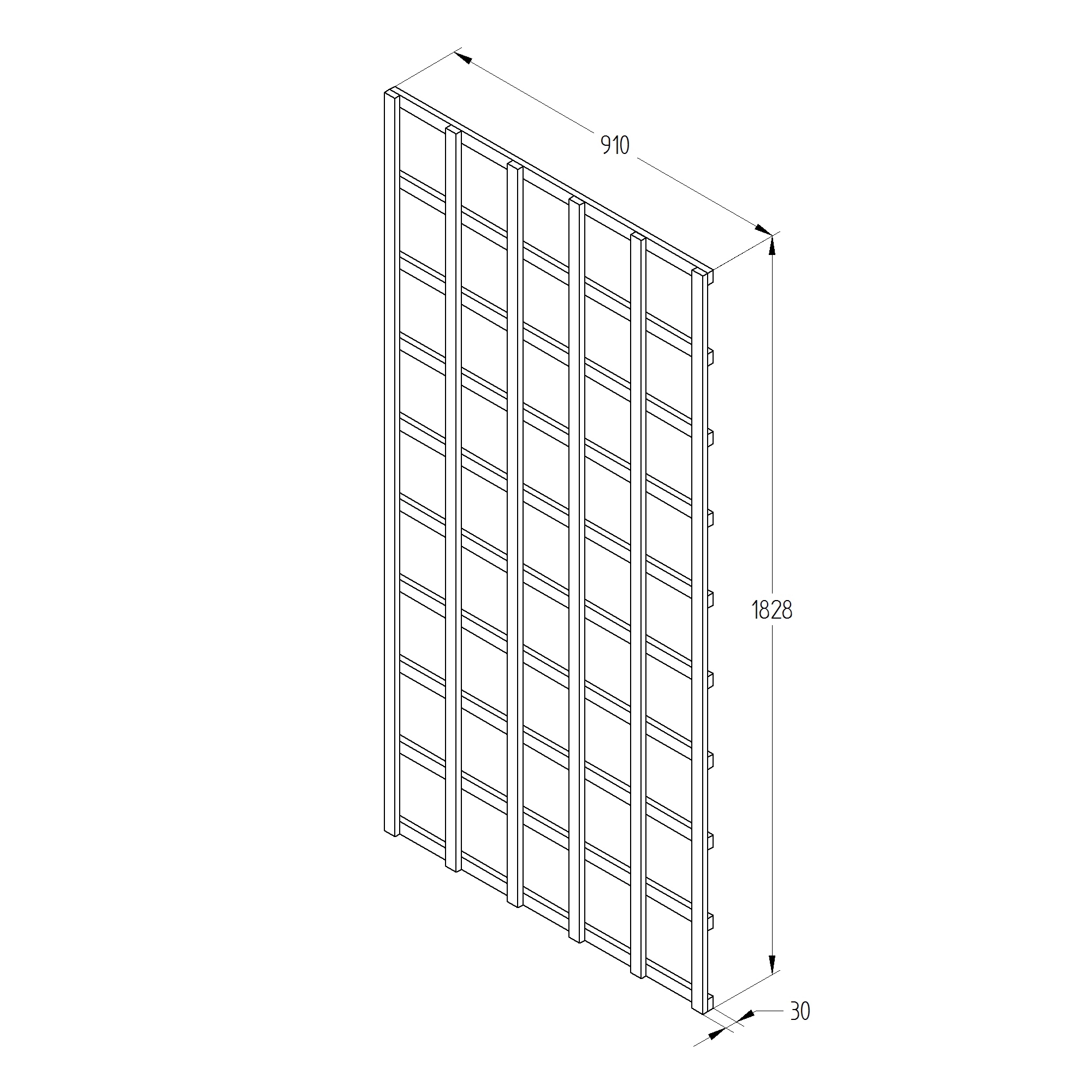 6ft Pine Trellis Panel, Pack Of 3 (W)91cm X (H)183cm 5 6ft Pine Trellis Panel, Pack Of 3 (W)91cm X (H)183cm - Image 3