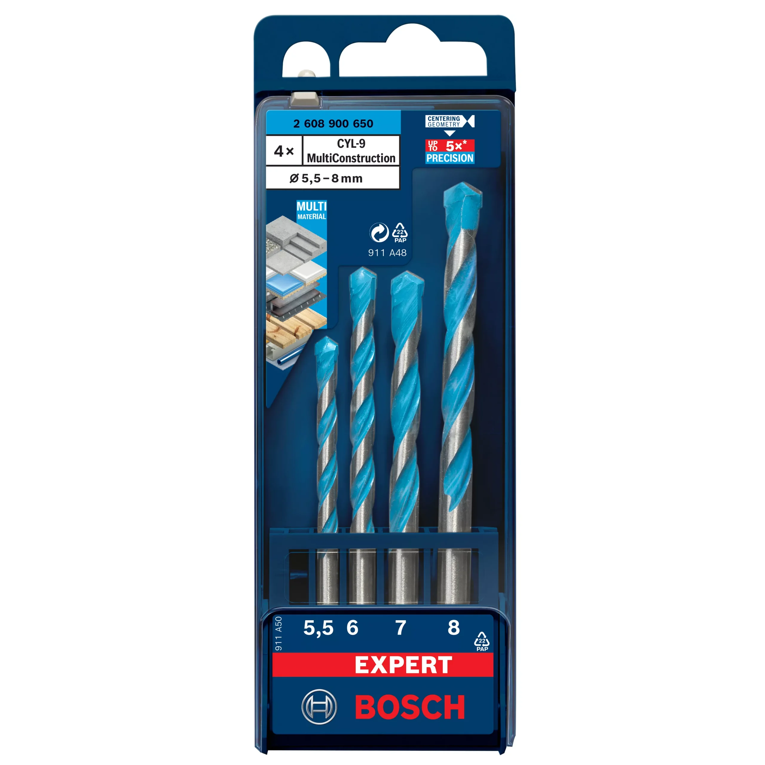 Bosch 4 Piece Straight Multi-purpose Drill Bit Set 6 Bosch 4 Piece Straight Multi-purpose Drill Bit Set - Image 4