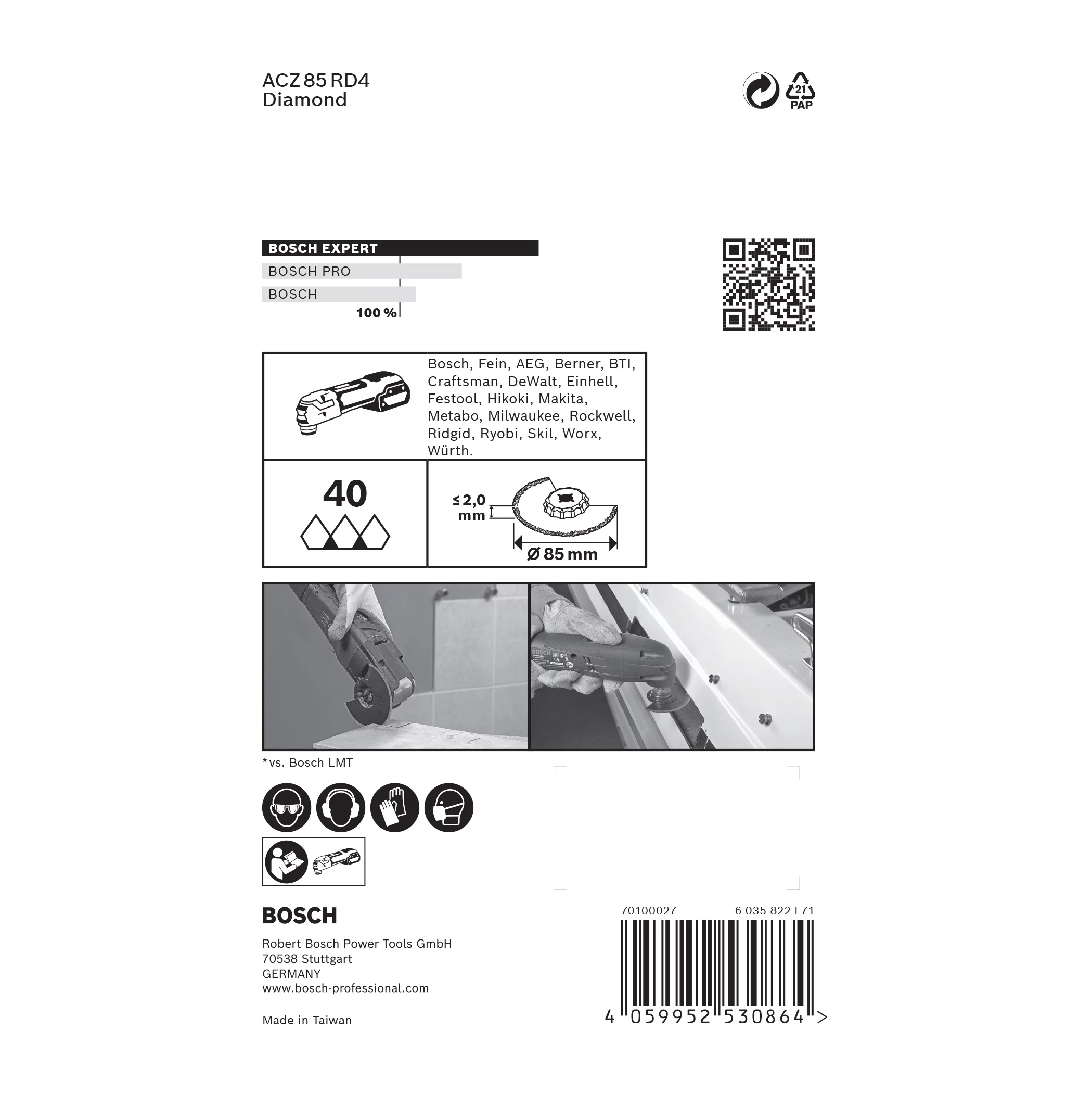 Bosch Expert Grout Removal Blade (Dia)85mm ACZ 85 RD 7 Bosch Expert Grout Removal Blade (Dia)85mm ACZ 85 RD - Image 5