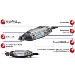 Dremel 230V 130W Corded Multi Tool 3000 -Hozelock Shop dremel 230v 130w corded multi tool 30008710364060863 03t