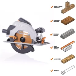 Evolution 1200W 240V 185mm Corded Circular Saw R185CCSL240 -Hozelock Shop evolution 1200w 240v 185mm corded circular saw r185ccsl2400849713074065 02c BQ