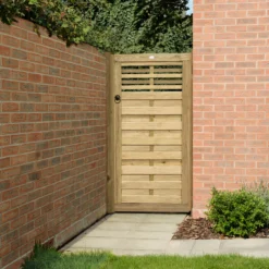 Forest Garden Kyoto Wood Slatted Gate, (H)1.8m (W)0.9m -Hozelock Shop forest garden kyoto wood slatted gate h 1 8m w 0 9m5013053145944 03i bq