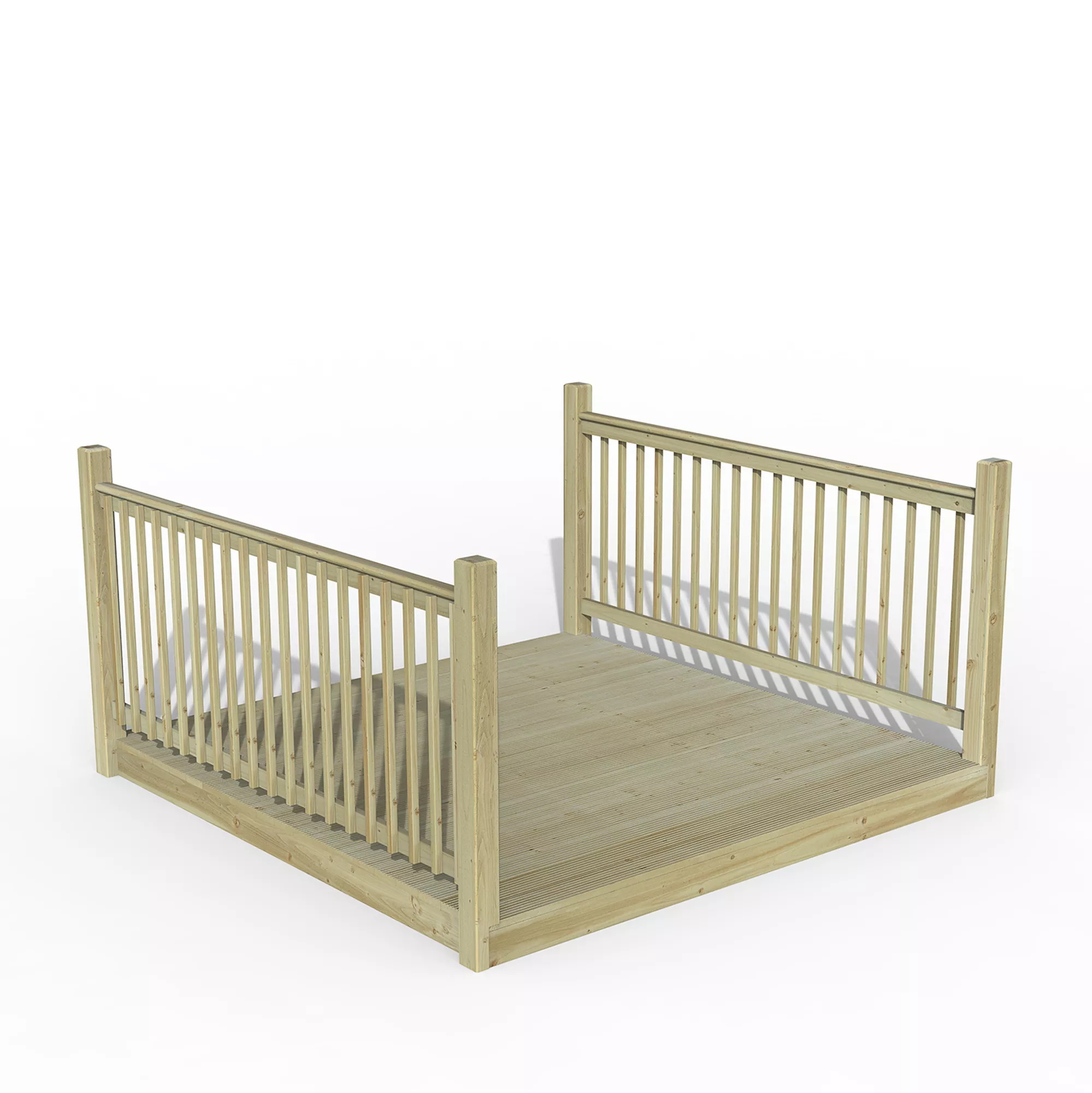 Forest Garden Softwood Decking Kit, X2 Balustrade (L) 1.31m X (W) 2.46m 3 Forest Garden Softwood Decking Kit, X2 Balustrade (L) 1.31m X (W) 2.46m
