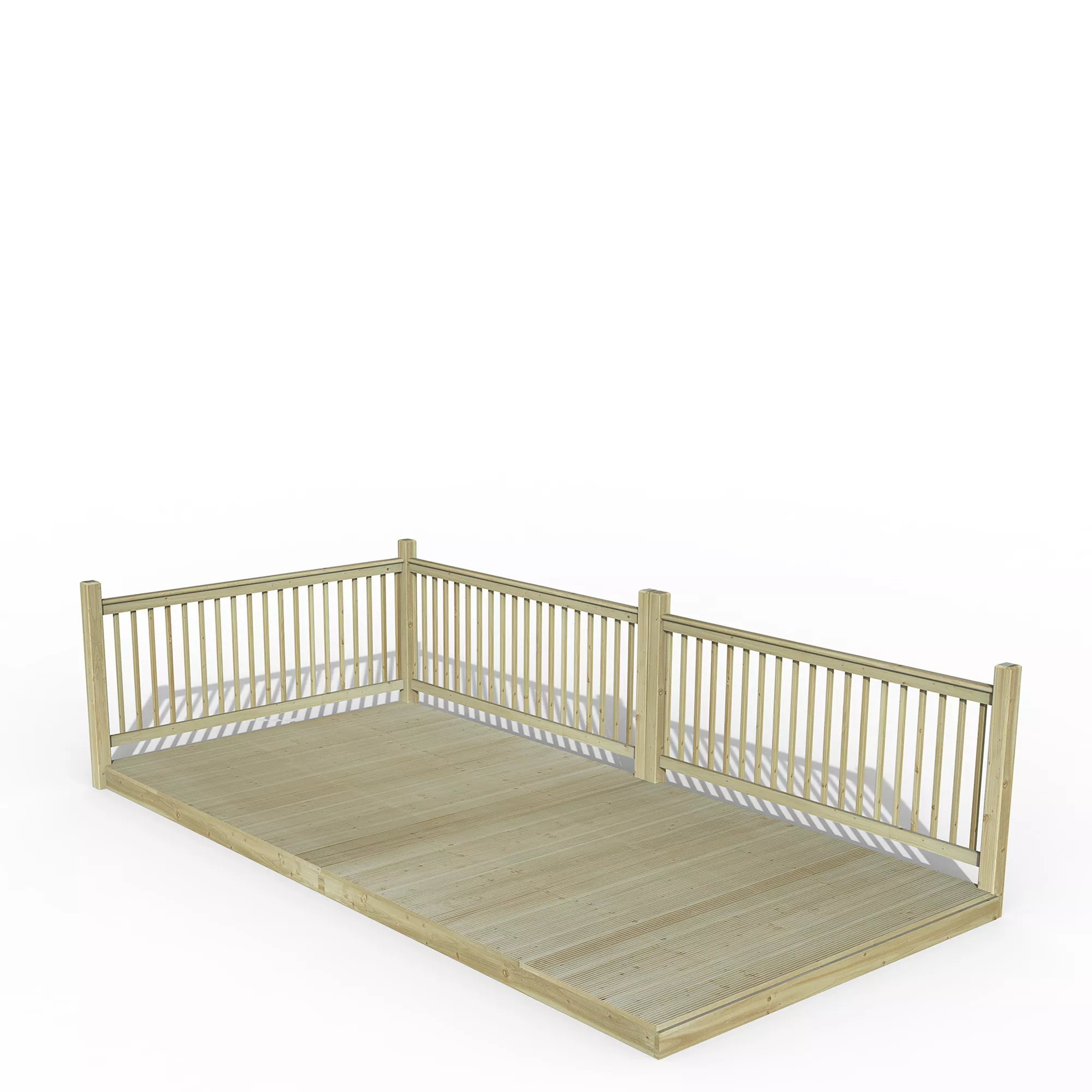 Forest Garden Softwood Decking Kit,, X5 Post X3 Balustrade (L) 1.31m X (W) 4.91m 3 Forest Garden Softwood Decking Kit,, X5 Post X3 Balustrade (L) 1.31m X (W) 4.91m