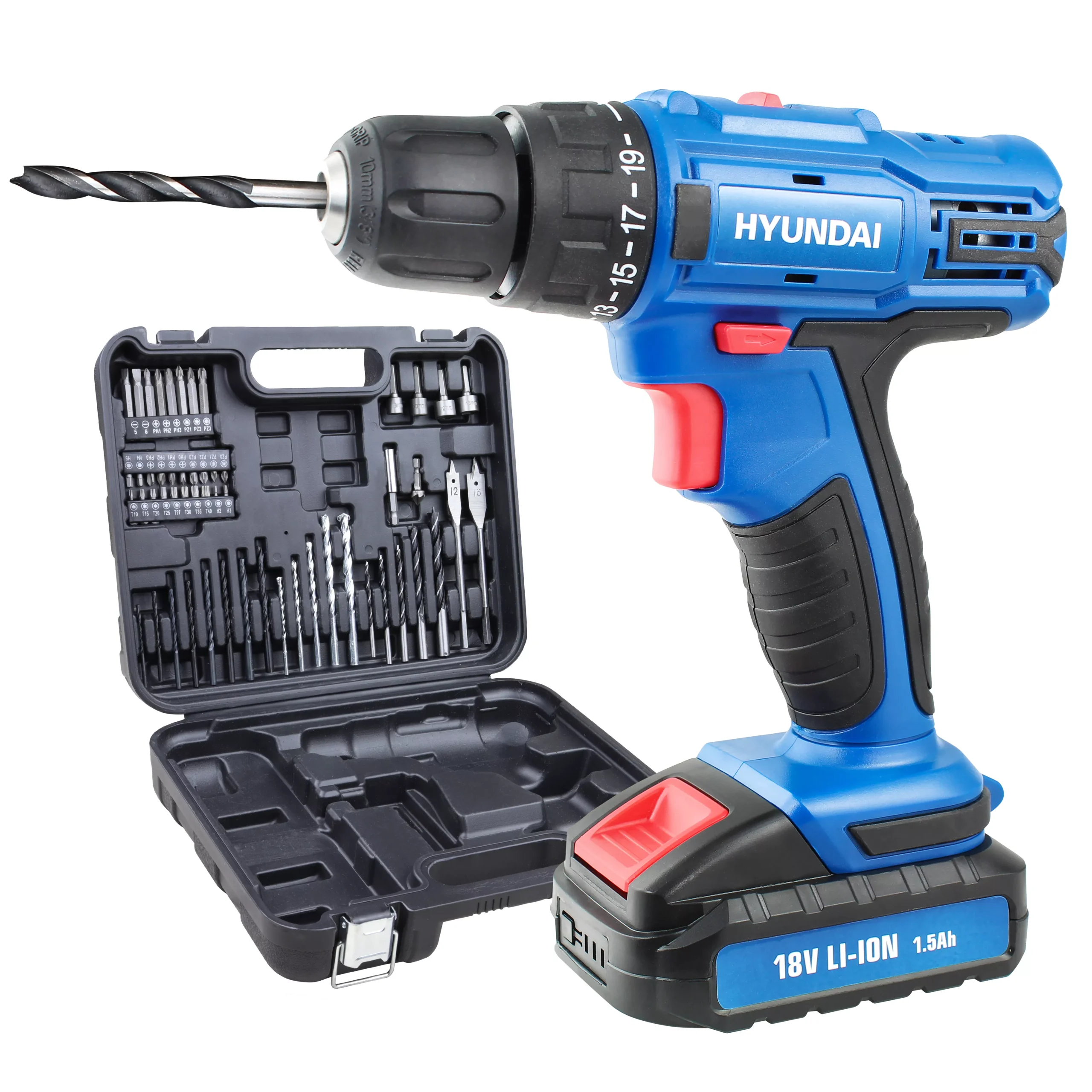 Hyundai 18V 1 X 1.5Ah Li-ion Cordless Drill Driver HY2175 3 Hyundai 18V 1 X 1.5Ah Li-ion Cordless Drill Driver HY2175