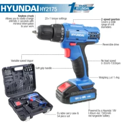 Hyundai 18V 1 X 1.5Ah Li-ion Cordless Drill Driver HY2175 12 Hyundai 18V 1 X 1.5Ah Li-ion Cordless Drill Driver HY2175 -Hozelock Shop hyundai 18v 1 x 1 5ah li ion cordless drill driver hy21755056275700263 04c bq