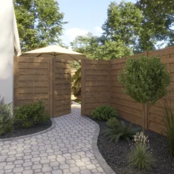 Klikstrom Tiama Pine Horizontal Slats Gate, (H)1.8m (W)0.9m -Hozelock Shop klikstrom tiama pine horizontal slats gate h 1 8m w 0 9m5059340668338 01i