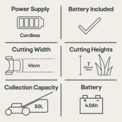 Mac Allister Solo MLM3641-Li Cordless 36V Rotary Lawnmower -Hozelock Shop mac allister solo mlm3641 li cordless 36v rotary lawnmower5059340239767 01t EN bq