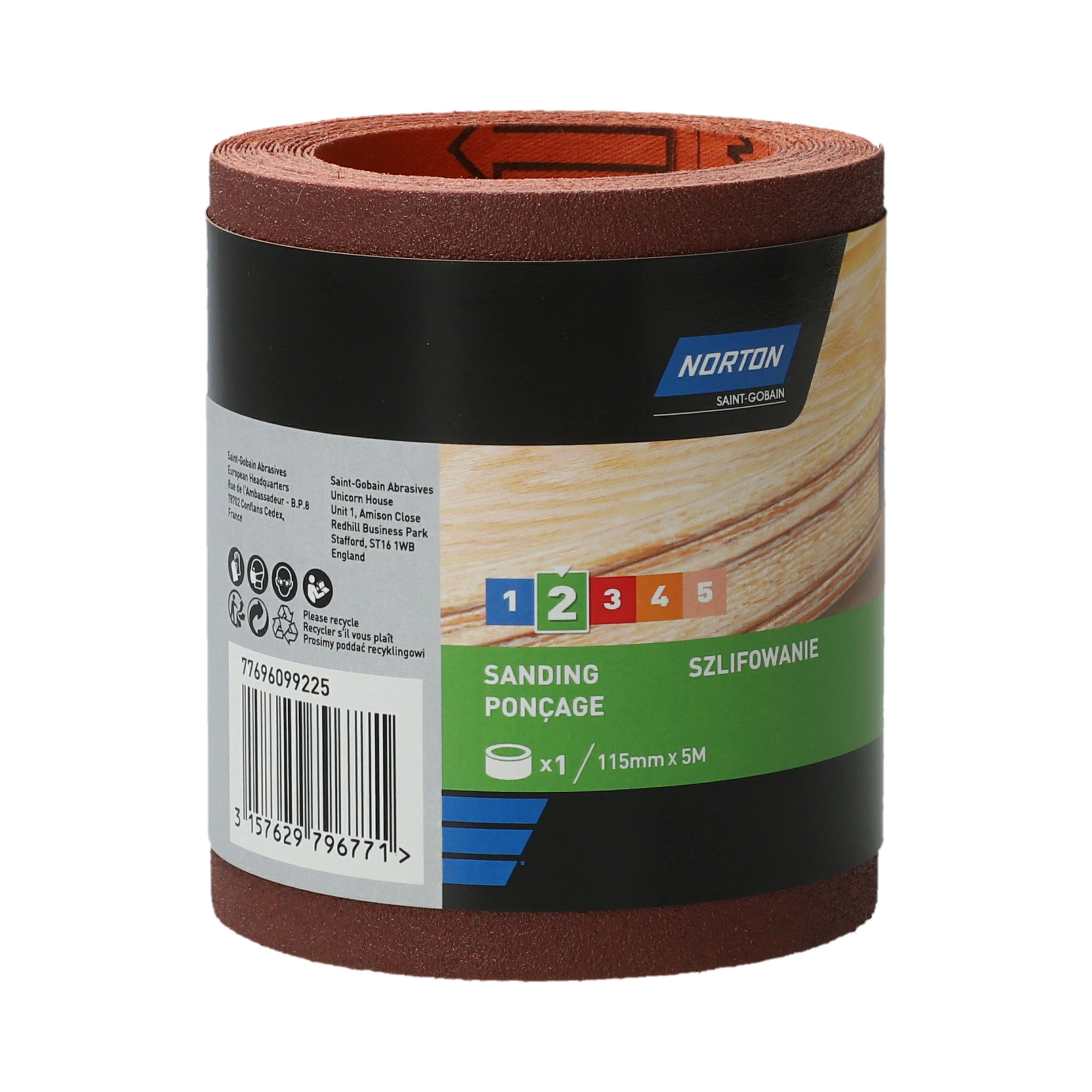 Norton 80 Grit Brown Sanding Roll (L)5m (W)115mm 4 Norton 80 Grit Brown Sanding Roll (L)5m (W)115mm - Image 2
