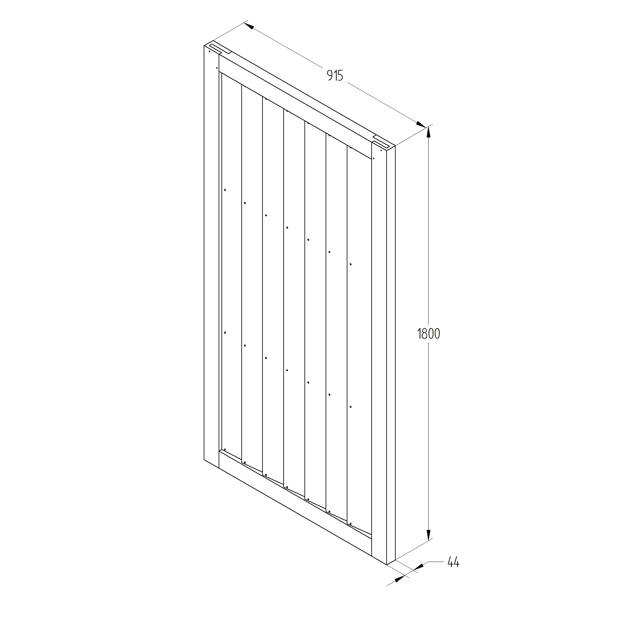 Pine Traditional Gate, (H)1.8m (W)0.92m 6 Pine Traditional Gate, (H)1.8m (W)0.92m - Image 4