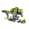 Ryobi 18V Li-ion One+ Cordless 2 Piece Power Tool Kit RCK182L-242S & R18DD3-120S -Hozelock Shop ryobi 18v li ion one cordless 2 piece power tool kit rck182l 242s r18dd3 120s4892210223548 01c