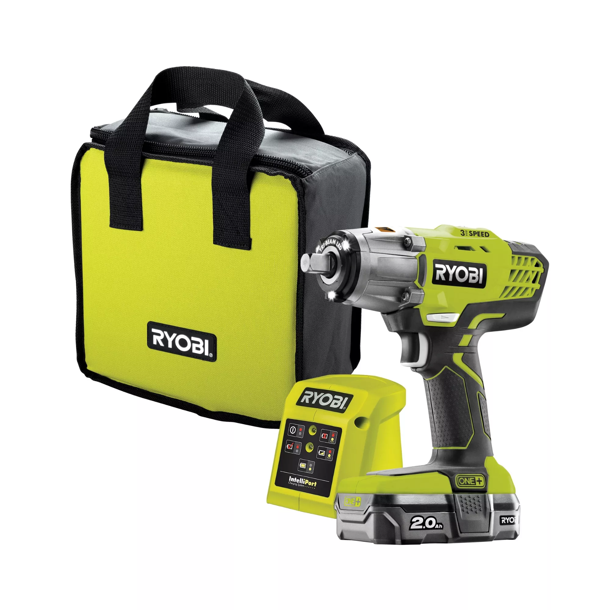 Ryobi ONE+ 18V 1 X 2Ah Li-ion Brushed Cordless Impact Wrench R18IW3-120S 3 Ryobi ONE+ 18V 1 X 2Ah Li-ion Brushed Cordless Impact Wrench R18IW3-120S