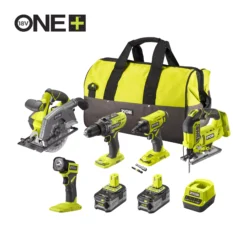 Ryobi One Plus 18V 4Ah Li-ion One+ Cordless 5 Piece Power Tool Kit RCK185-240S
