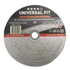 Universal Metal Cutting Disc 230mm X 2mm X 22.2mm, Pack Of 5